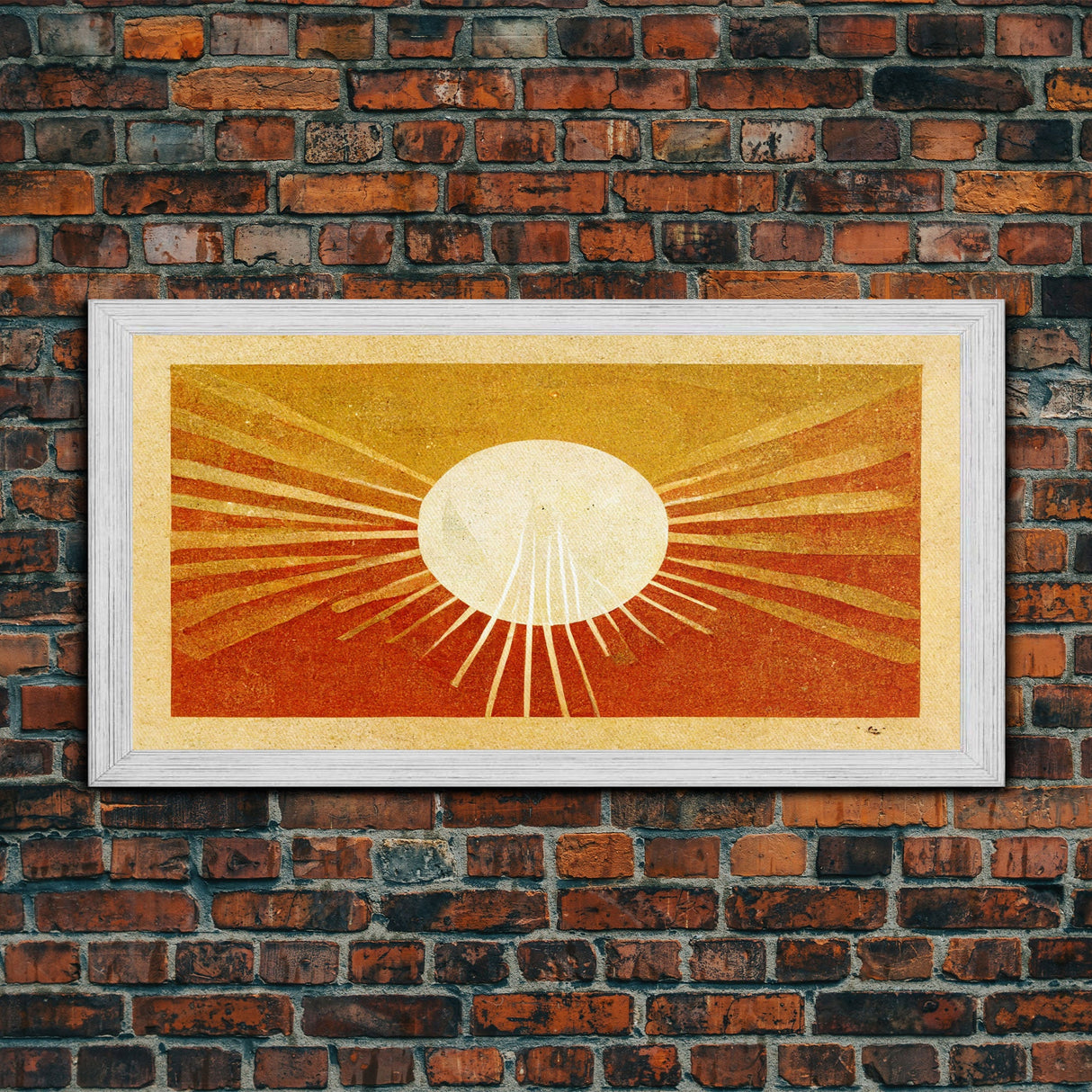 Abstract Midcentury Modern Sunburst, Canvas Print, Art Deco Style wall art, sun with sun rays, sun burst, boho style, ready to hang