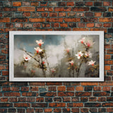 Wild Flowers Wall Decor, Floral Wall Art, Nature Print, Abstract  Art, Panoramic Wall Decor, Canvas Print, Wall Art, Framed Canvas Art