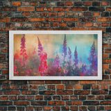 Snap Dragons Wall Art, Spring Flowers Wall Decor, Floral Wall Art, Nature, Panoramic Wall Decor, Canvas Print, Wall Art, Framed Canvas Art