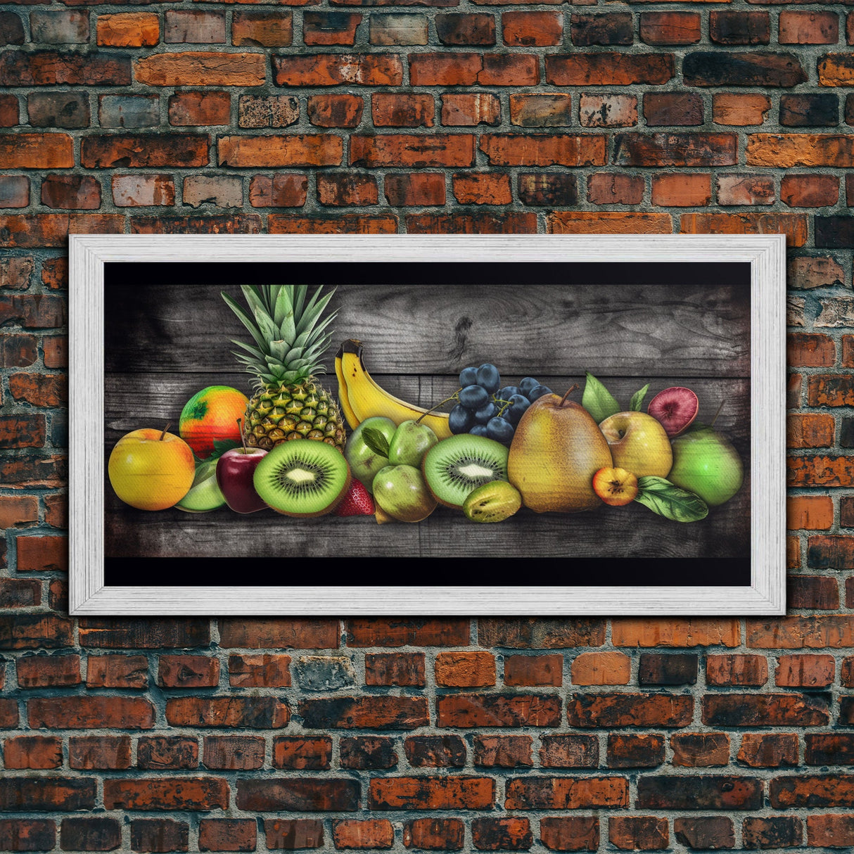 Fruits Wall Art, Food Wall Decor, Farmhouse Wall Decor, Kitchen Wall Art, Panoramic Wall Decor, Canvas Print, Wall Art, Framed Canvas Art