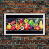 Fruits Wall Art, Food Wall Decor, Kitchen Wall Art, Panoramic Wall Decor, Canvas Print, Wall Art, Framed Canvas Art, Farmhouse Wall Decor,