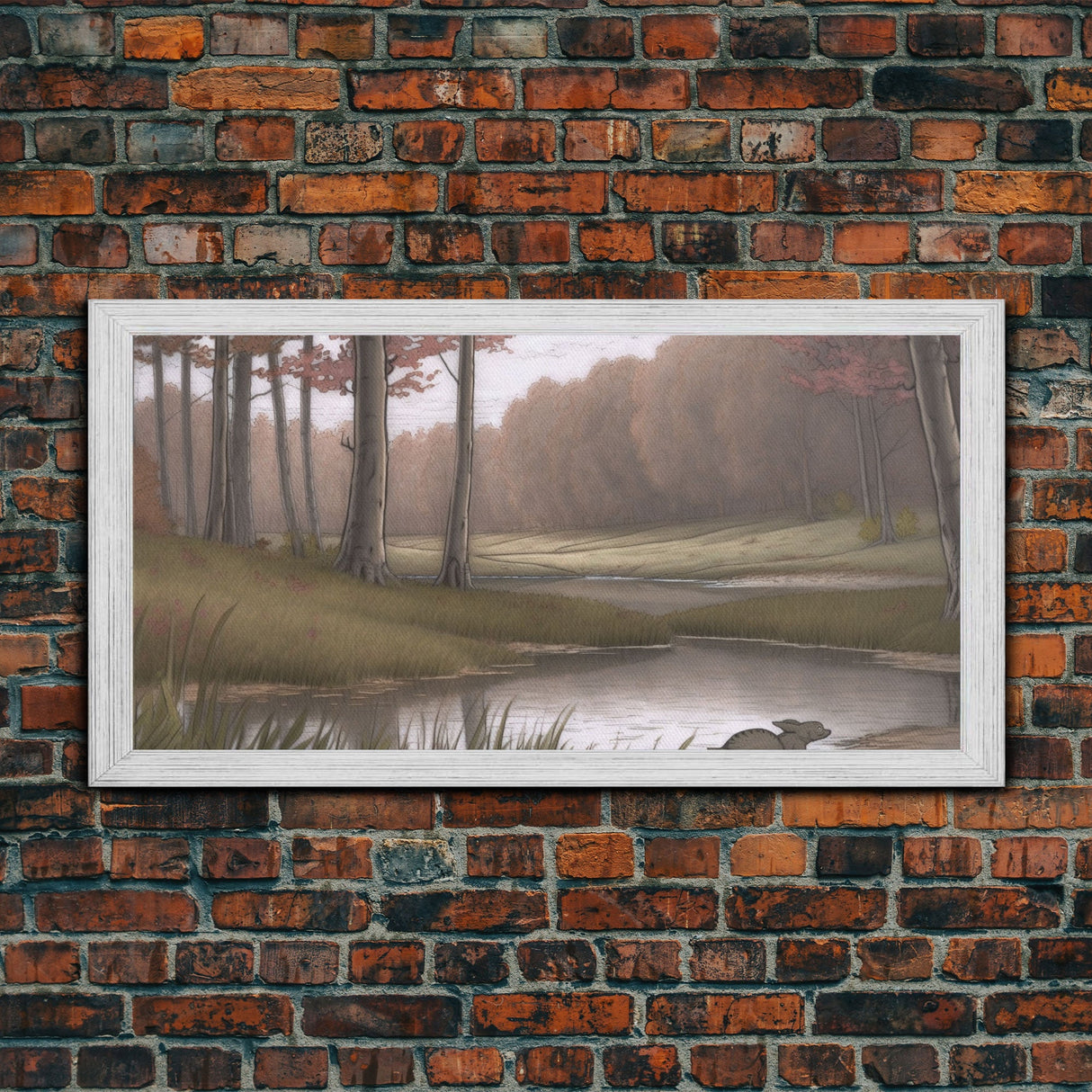 Pond Wall Art, Landscape Wall Decor, Trees Wall Art, Nature Wall Decor, Panoramic Wall Decor, Canvas Print, Wall Art, Framed Canvas Art