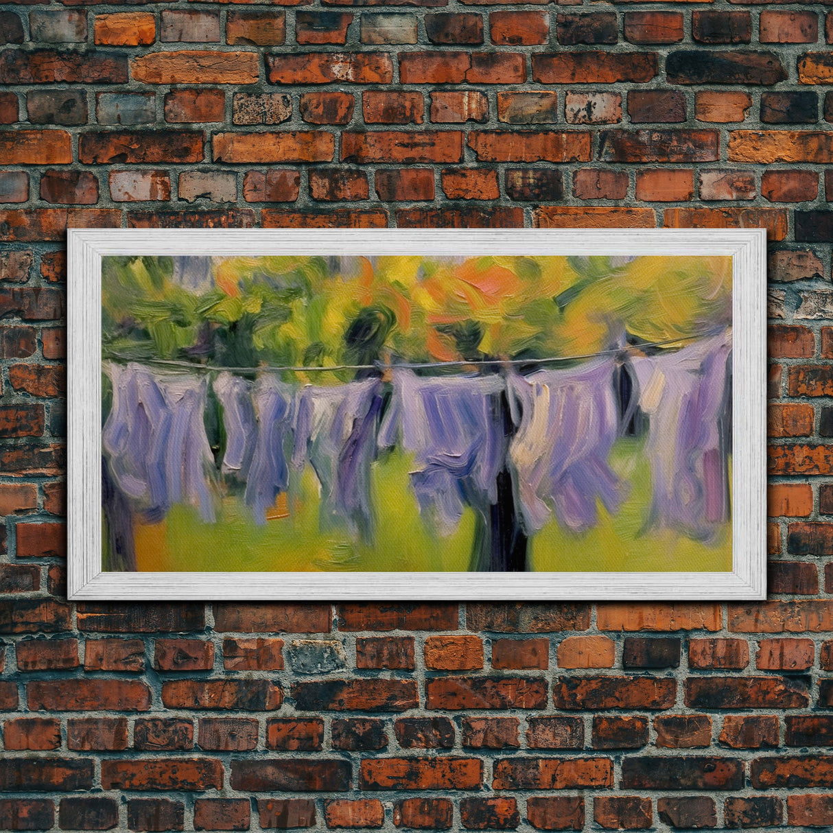 Oil Painting Laundry Wall Art, Laundry Wall Decor, Laundry Room Art, Panoramic Wall Decor, Canvas Print, Wall Art, Framed Canvas Art