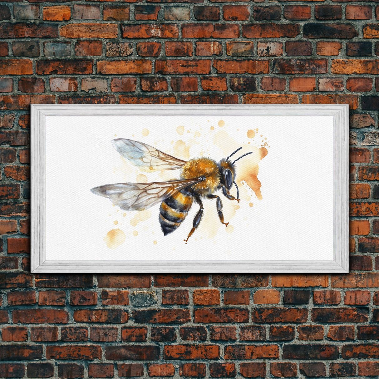 Honey Bee Wall Art, Insect Art, Nature Wall Art, Minimalist Art, Panoramic Wall Decor, Canvas Print, Wall Art, Framed Canvas Art