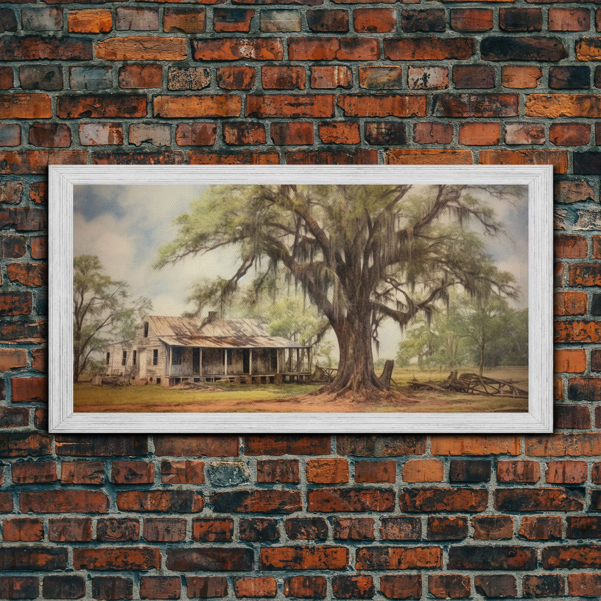 Abandoned House Wall Decor, Rural Wall Decor, Old Farm House Wall Decor, Panoramic Wall Decor, Canvas Print, Wall Art, Framed Canvas Art