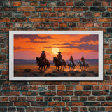 Cowboy Art, Horse Art, Western Wall Art, Panoramic Art, Wall Art, Canvas Art, Landscape Art, Western Wall Decor, First Home Gift, RV Decor