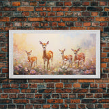 Deer Wall Art, Deer Art Print, Animal Wall Art, Panoramic Art, Wall Art, Canvas Art, Landscape Art, Southern Wall Art, Farmhouse Wall Decor