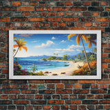 Beach Wall Art, Ocean Wall Art, Nautical Print, Tropical Art, Panoramic Art, Wall Art, Canvas Art, Landscape Art, Beach House Wall Art