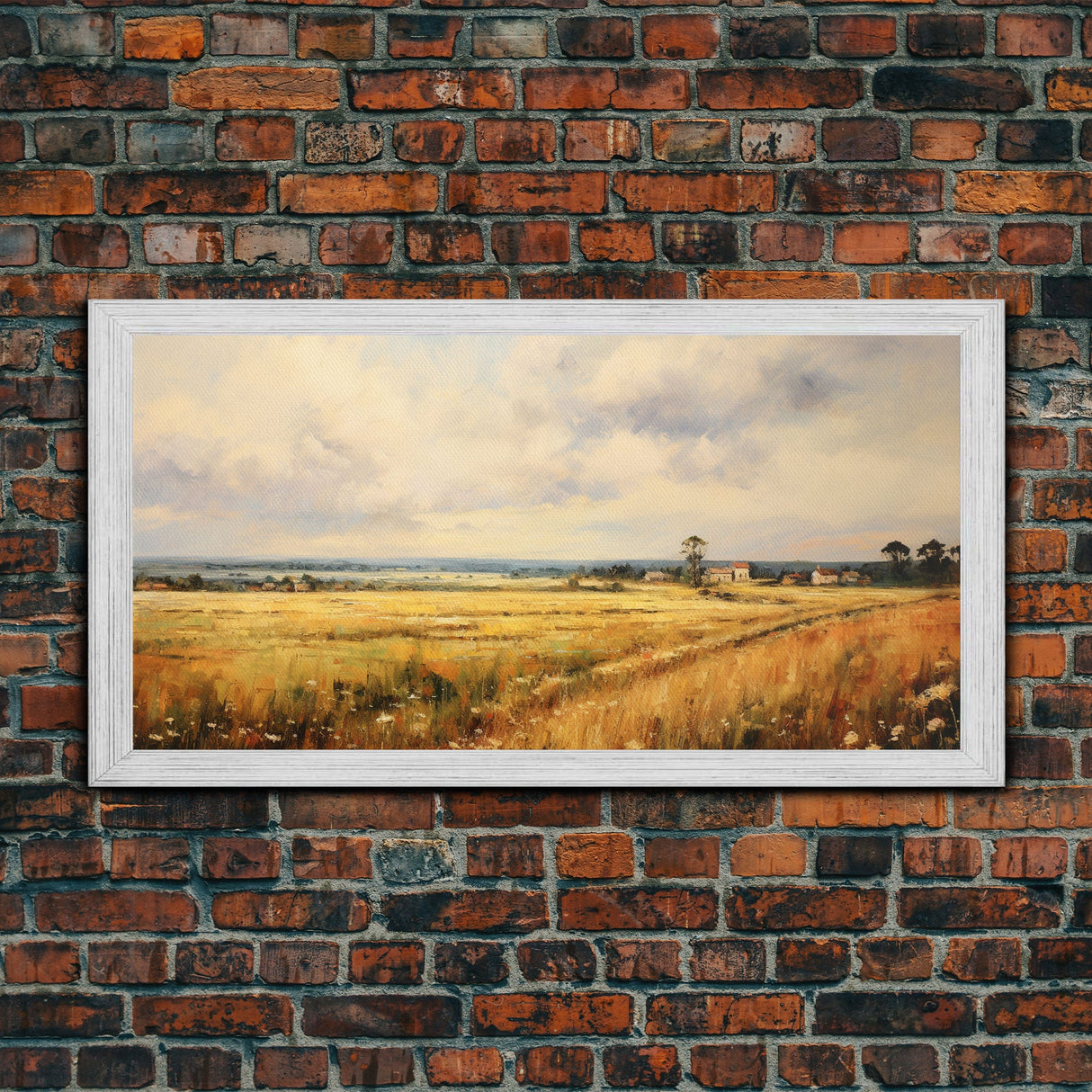 Wheat Field Print, Countryside Wall Art, Wildflowers Art, Panoramic Art, Wall Art, Canvas Art, Landscape Art, Landscape Print, Country Decor