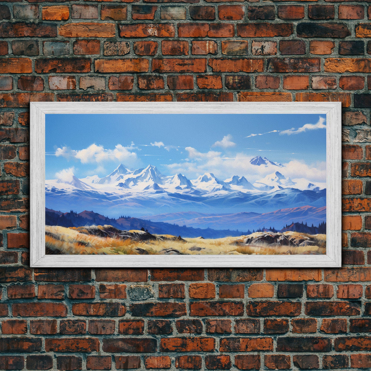 Mountains Wall Art, Mountain Landscape, Panoramic Landscape, Wall Art, Canvas Wall Art, Landscape Art Print, Tiny House Décor, Gift For Him