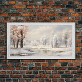 Winter Landscape, Lake Wall Art, Winter Wonderland, Panoramic Landscape, Wall Art, Canvas Wall Art, Landscape Art Print, Lakehouse Gift