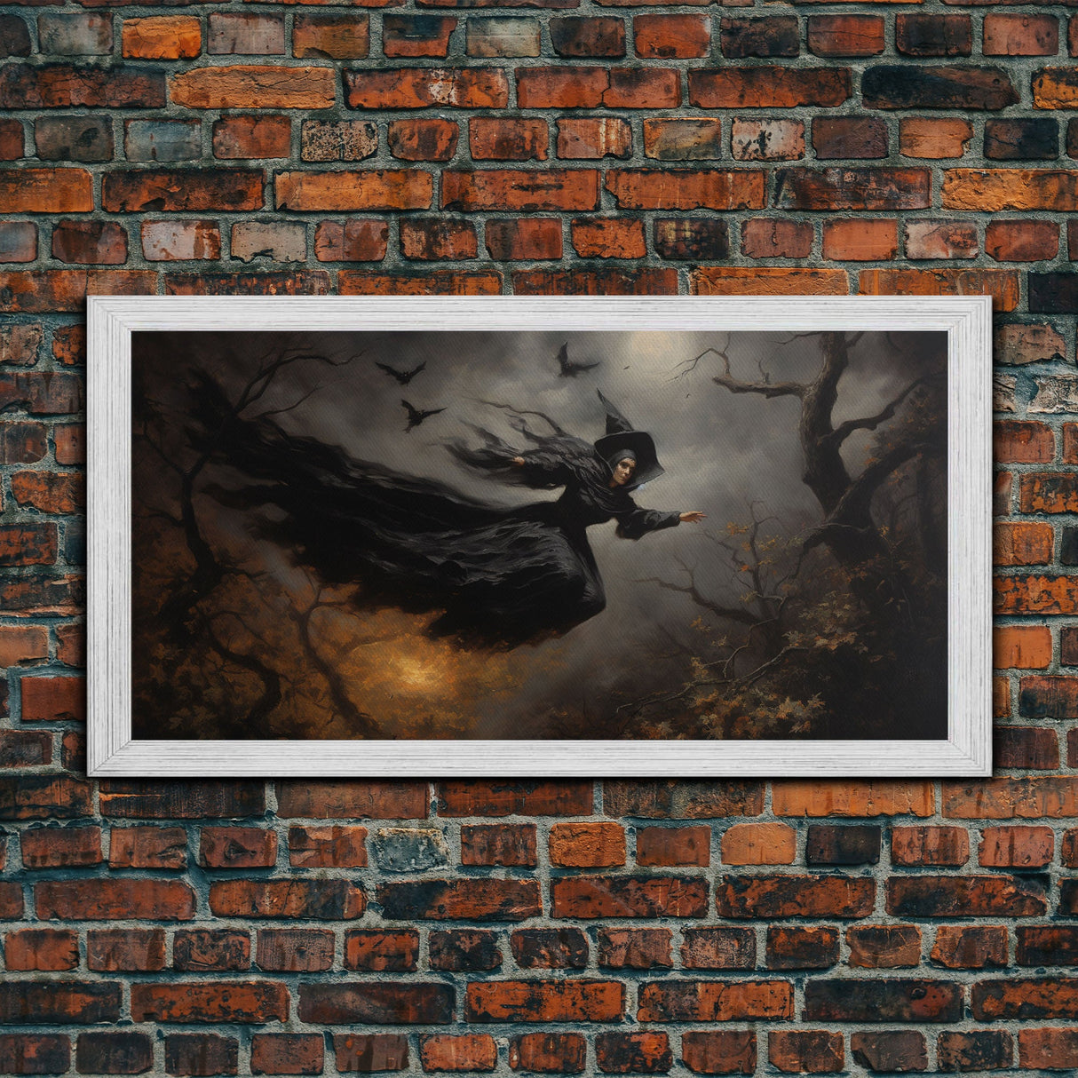 Cool Witch Art, Pagan Art, Framed Canvas Print, Halloween Wall Art, Witch Poster, Halloween Decoration, Witch Print, Halloween Witch