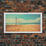 Beach Volleyball Net, Framed Canvas Print, Liminal Art, Framed Wall Decor, Beach Photography, Surf Art, Surf Print, Nautical Decor