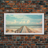 The Beach Boardwalk, Framed Canvas Print, Liminal Art, Framed Wall Decor, Beach Photography, Surf Art, Surf Print, Nautical Decor