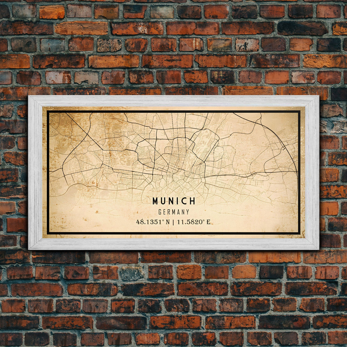 Munich map print poster or framed canvas, Munich Germany map print poster canvas, Munich city map print poster canvas, Vintage Travel Art