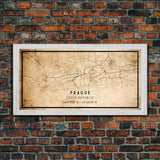 Prague Czech Republic map print poster or framed canvas, Prague map print poster canvas, city map print poster canvas, Vintage Travel Art