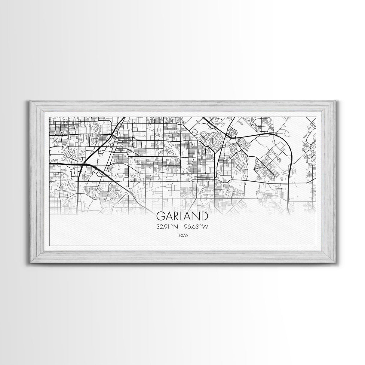 Garland City Map, Texas Map, Map Art, Minimalist Art, Wall Art, Canvas Art, Western Décor, Rustic Farmhouse Décor, Best Friend Gift, Office