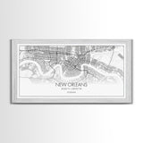 New Orleans City Map, Louisiana Map, Map Art, Minimalist Wall Art, Wall Art, Canvas Art, Housewarming Gift, Trendy Wall Art, Panoramic Art