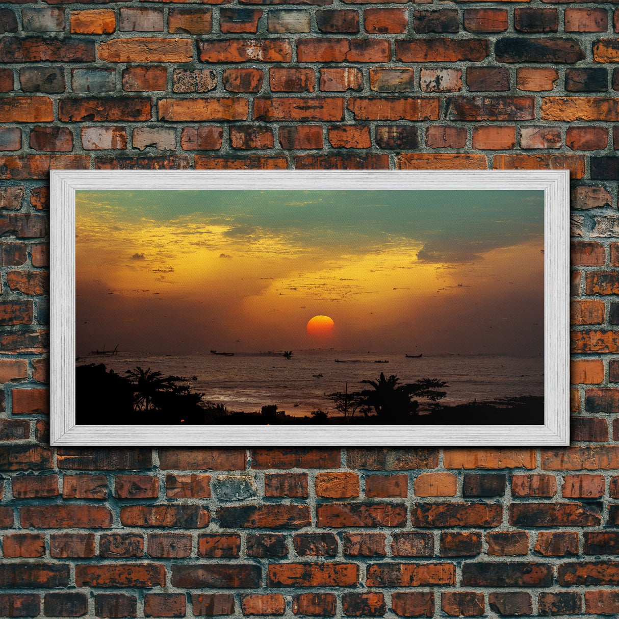 Canvas Print, Tropical sunset over the ocean, beach art, island life, living room wall art, guest room wall art