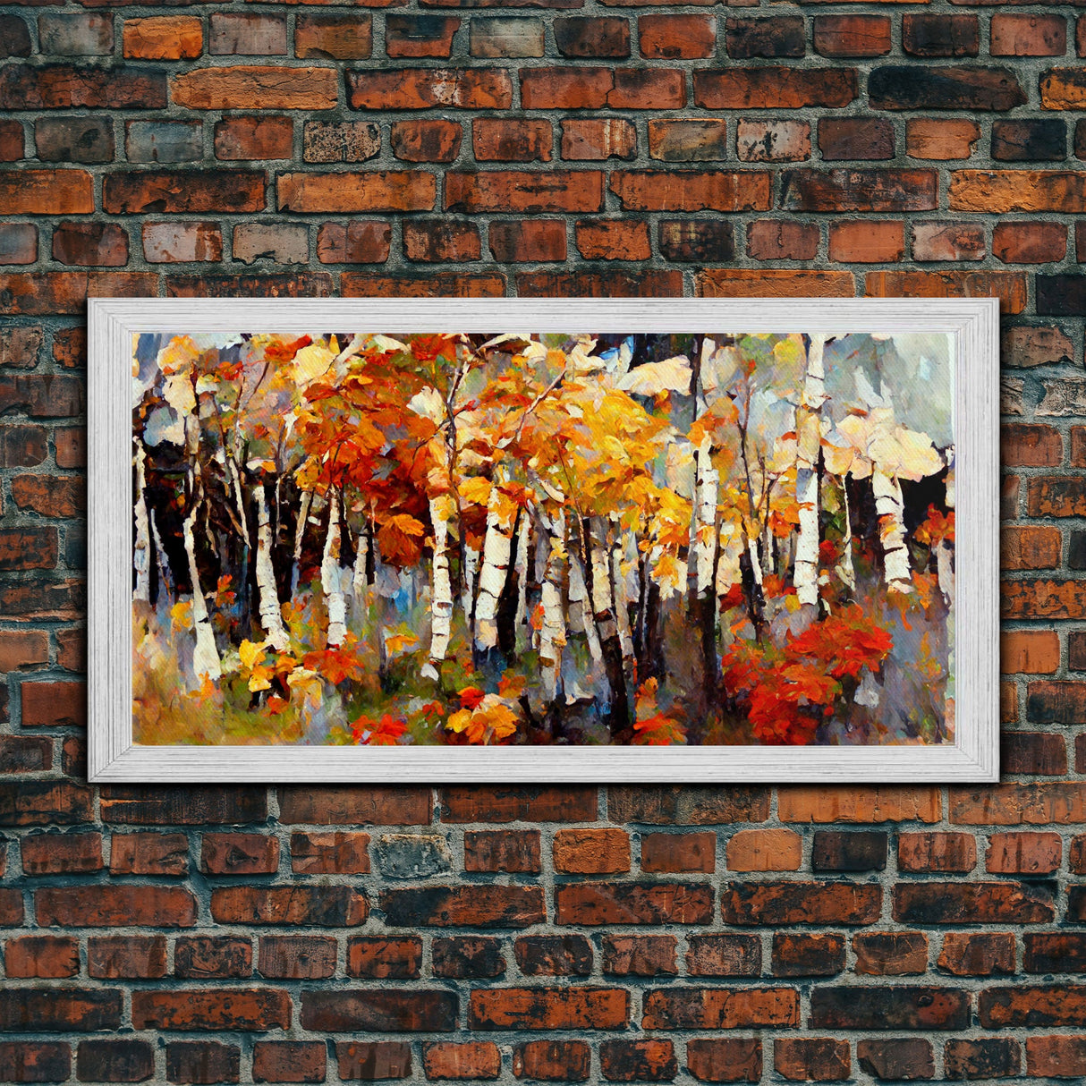 Large Birch Trees Canvas Print Boho Wall Decor Autumn Birch Forest Landscape Art Silver Birch Trees Wall Decor Abstract Wall Art Fall