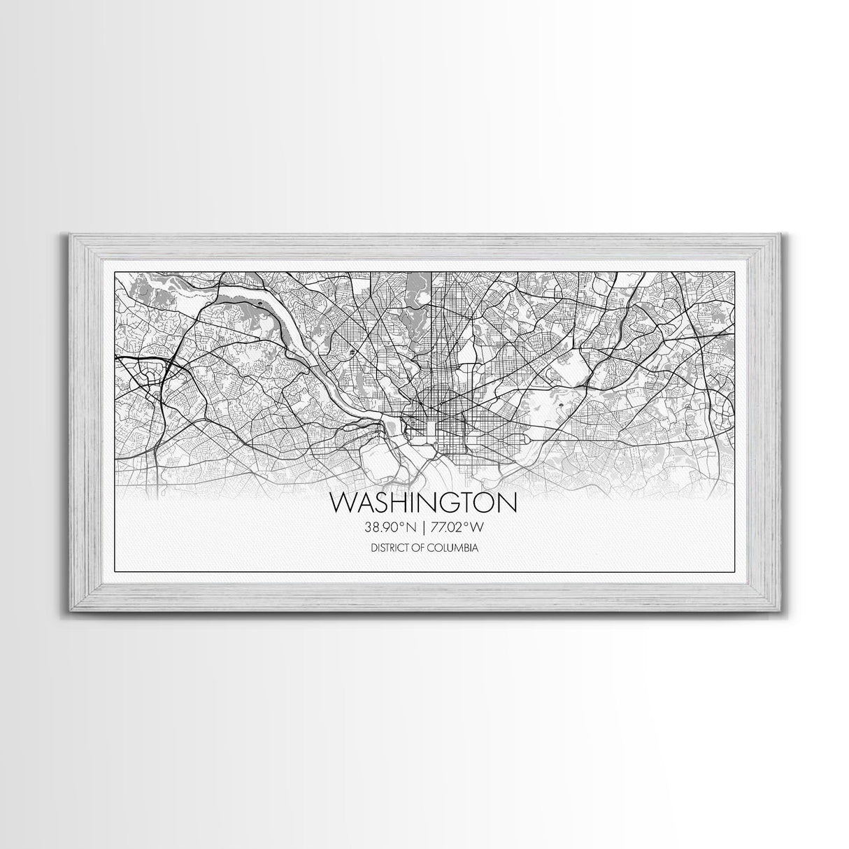 Washington City Map, District Of Columbia Art, Map Print, Modern Wall Art, Wall Art, Canvas Art, Home Décor Prints, Indie Room Décor