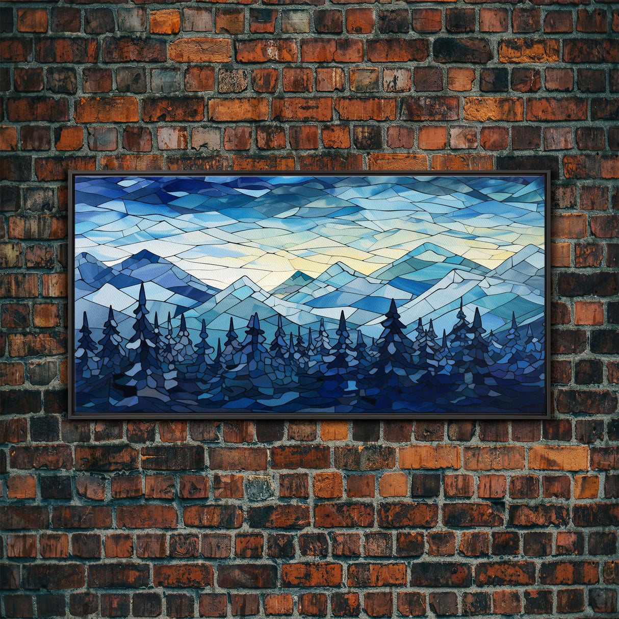 Abstract Wall Art, Winter Wall Art, Mosaic Wall Art, Nature Art Print, Canvas Print, Wall Hanging, Landscape Art, Camper Wall Decor