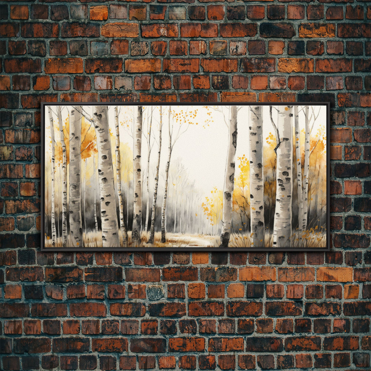 Canvas Print Of Abstract Birch Oil Painting, Large Original Art, Fall Birch Forest ,Contemporary Living Room Wall Art Decor