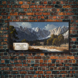 Mount Silverheels, Rocky Mountains, Travel Poster Wall Art, Framed Canvas Print, American Mountains, Mountain Landscape Painting