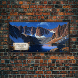 North Palisade, Mountains of California, Travel Poster Wall Art, Framed Canvas Print, American Mountains, Mountain Landscape Painting