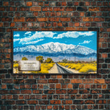 San Gorgonio Mountain, Travel Poster Wall Art, Framed Canvas Print, American Mountains, Mountain Landscape Painting, Mountains of California