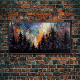 Forest Fire Abstract, Forest Landscape Wall Art, Framed Canvas Print, Pine Tree Canvas, Pine Tree Artwork, Pine Tree Canvas Art, Wall Decor