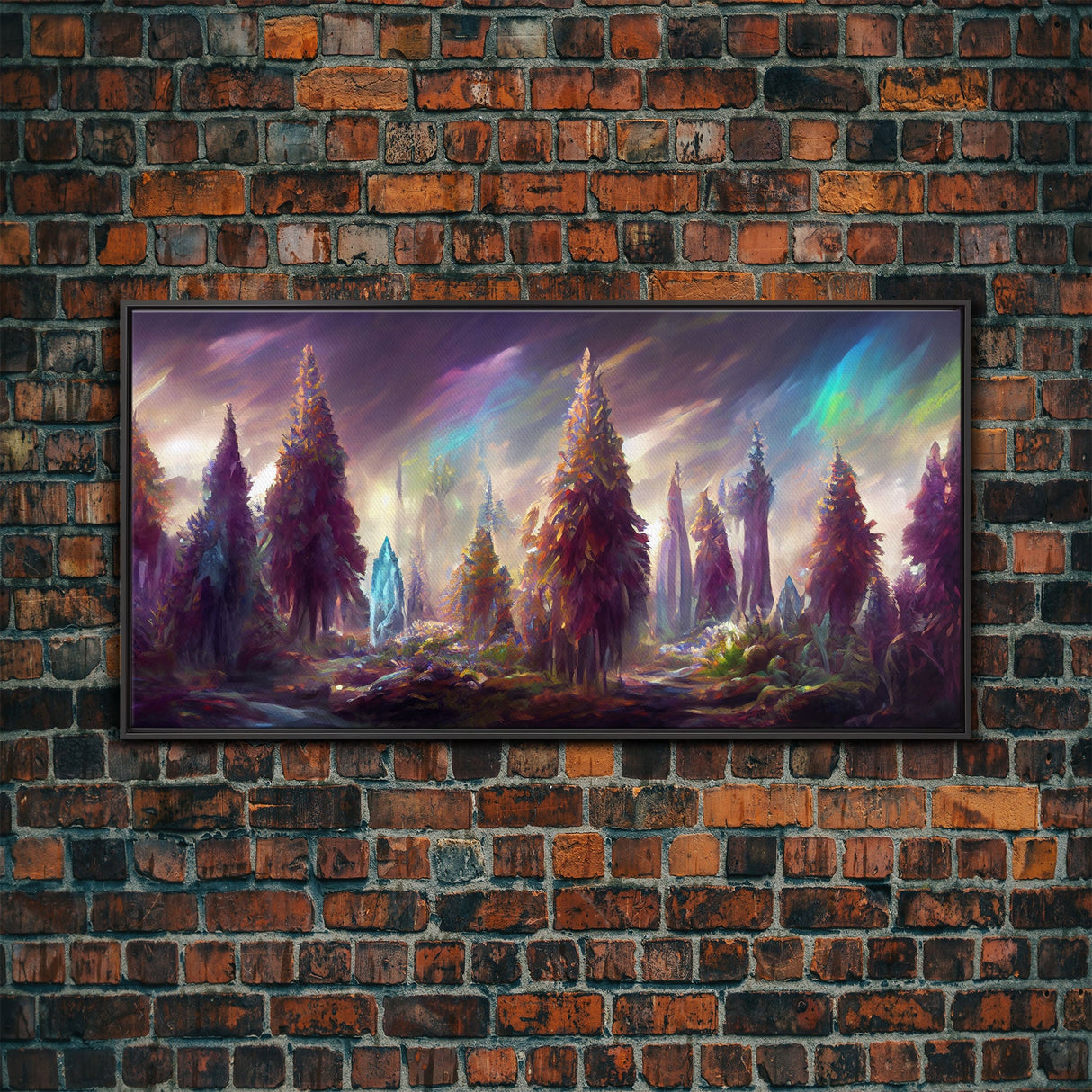 Psychedelic wall art canvas print, trippy wall art, Panoramic nature landscape wall art, fantasy art