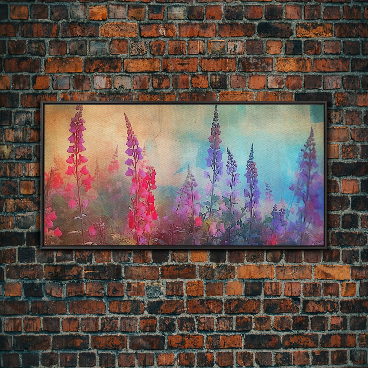 Snap Dragons Wall Art, Spring Flowers Wall Decor, Floral Wall Art, Nature, Panoramic Wall Decor, Canvas Print, Wall Art, Framed Canvas Art