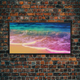 Beach Wall Art, Seashore Wall Decor, Seascape Wall Art, Waves Wall Decor, Panoramic Wall Decor, Canvas Print, Wall Art, Framed Canvas Art