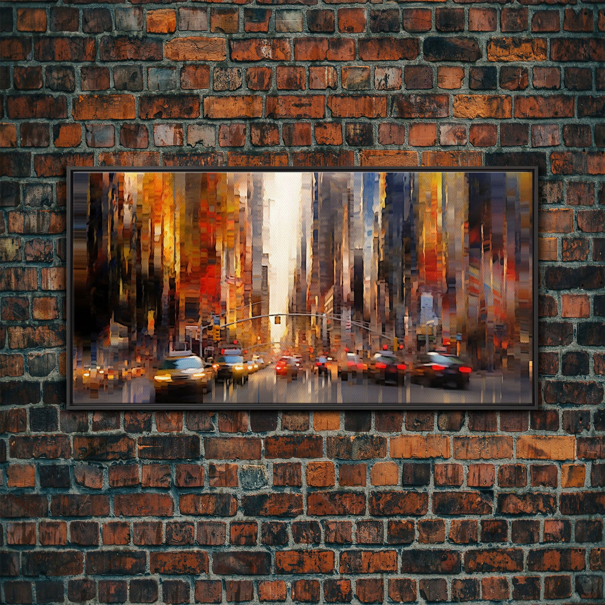 Abstract Cityscape Wall Art, City Wall Decor, Urban Art, Traffic Wall Art, Panoramic Wall Decor, Canvas Print, Wall Art, Framed Canvas Art