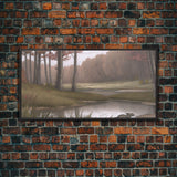 Pond Wall Art, Landscape Wall Decor, Trees Wall Art, Nature Wall Decor, Panoramic Wall Decor, Canvas Print, Wall Art, Framed Canvas Art