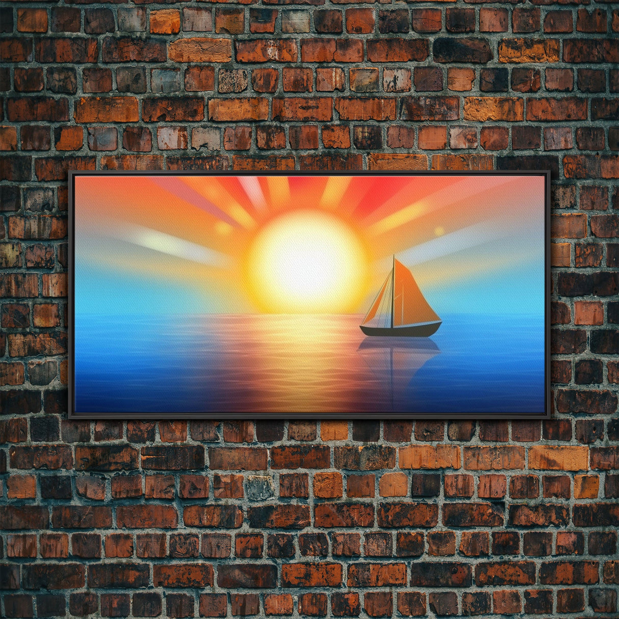 Seascape Wall Art, Sunset Wall Decor, Sailboat Wall Decor, Nature Wall Art, Panoramic Wall Decor, Canvas Print, Wall Art, Framed Canvas Art