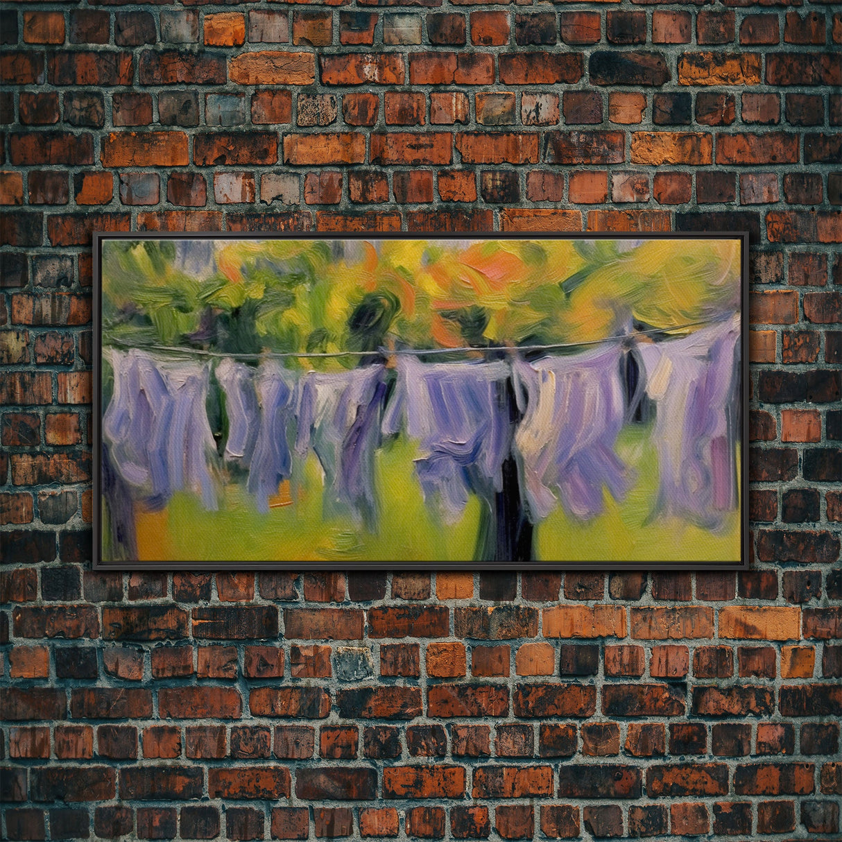 Oil Painting Laundry Wall Art, Laundry Wall Decor, Laundry Room Art, Panoramic Wall Decor, Canvas Print, Wall Art, Framed Canvas Art