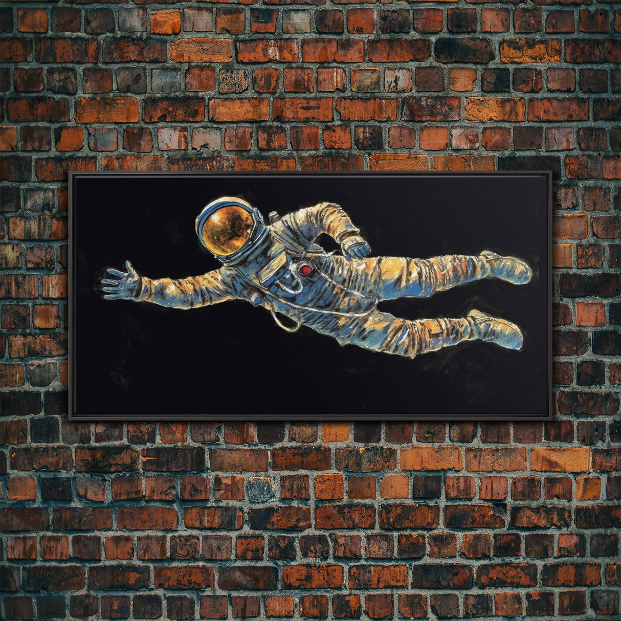 Astronaut Wall Decor, Space Suit Wall Art, Minimalist Wall Art, Panoramic Wall Decor, Canvas Print, Wall Art, Framed Canvas Art