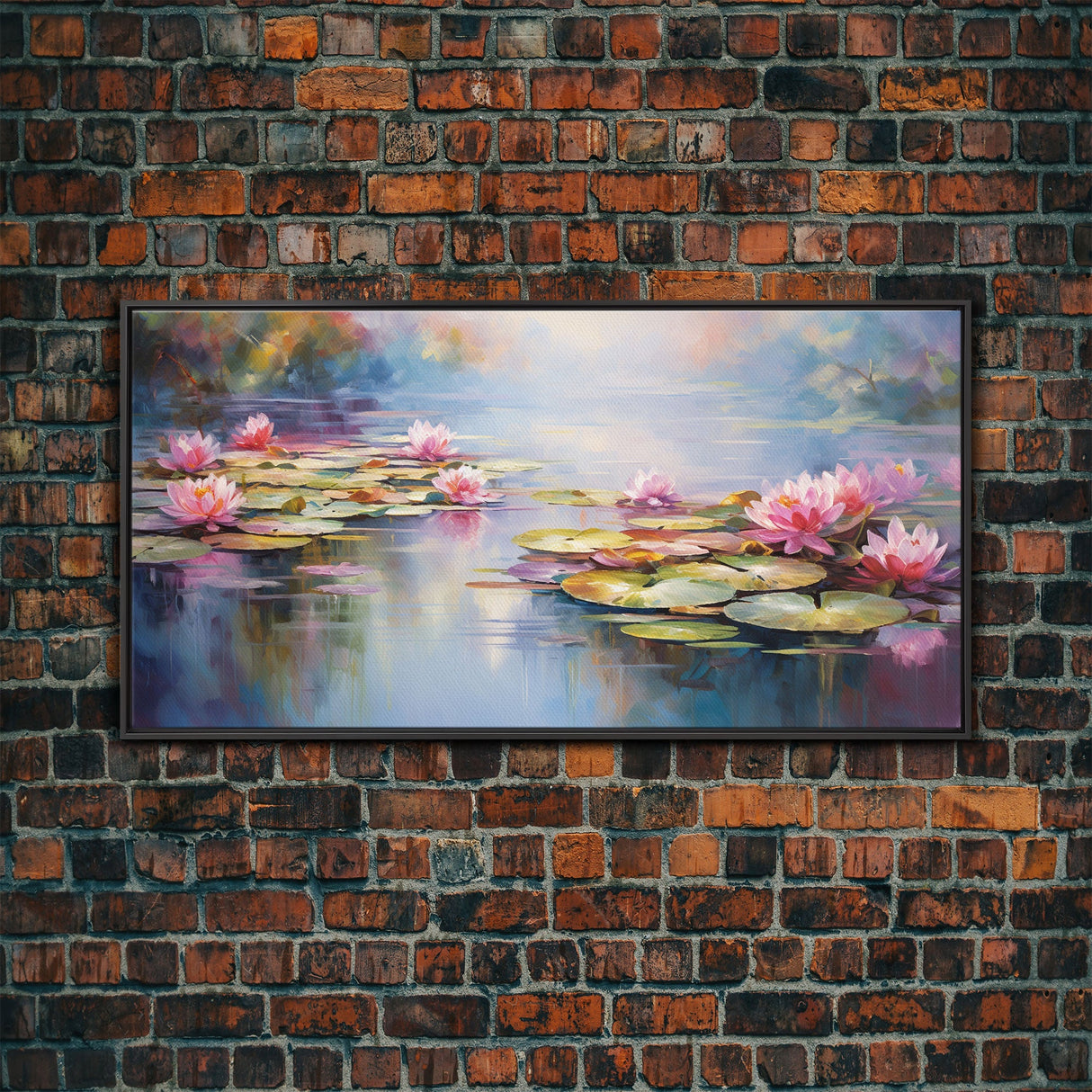 Lotus Wall Art, Pond Decor, Lily Pads Wall Art, Panoramic Art, Wall Art, Canvas Art, Landscape Art, Gifts For Grandma, Camper Wall Decor