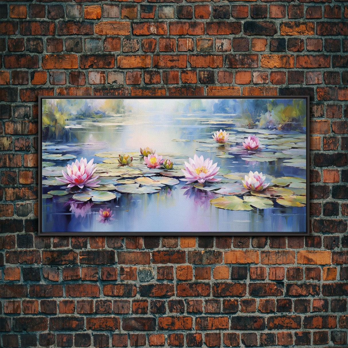 Lake Wall Art, Lotus Wall Art, Lily Pads Art, Panoramic Art, Wall Art, Canvas Art, Landscape Art, Going Away Gift, Office Wall Art, RV Decor