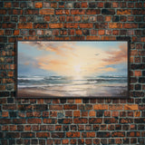 Ocean Art, Beach Wall Art, Summer Wall Art, Seascape Wall Art, Ocean Sunset Art, Panoramic Art, Wall Art, Canvas Art, Landscape Art Print