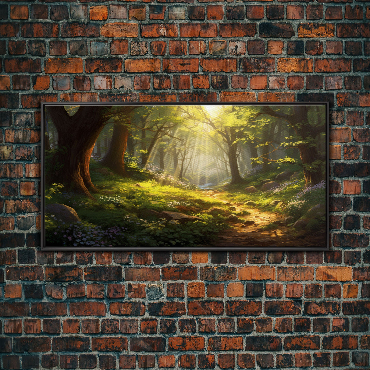 Forest Wall Art, Trees Art Print, Enchanted Forest, Panoramic Art, Wall Art, Canvas Art, Landscape Art Print, Game Room Décor, Cozy Gift