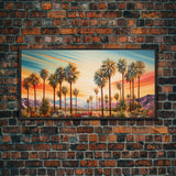 Desert Landscape, Palm Tree Wall Art, Sunset Wall Print, Panoramic Art, Wall Art, Canvas Art, Landscape Art, Thank You Gift, Home Décor