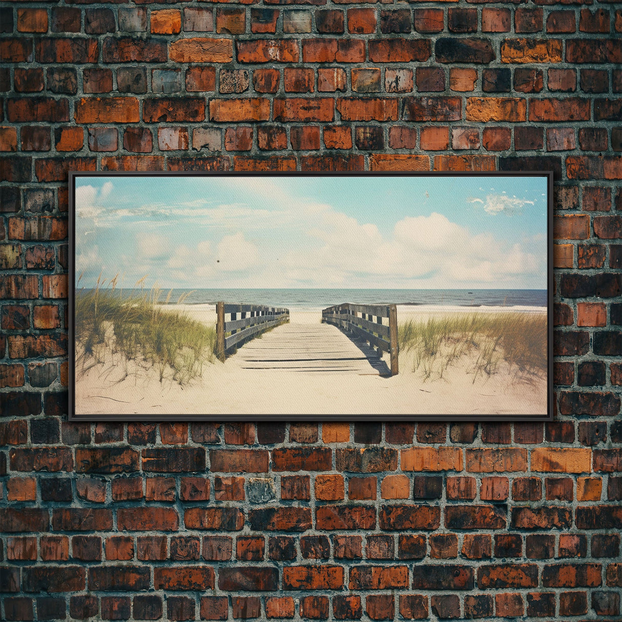 The Boardwalk Framed Canvas Print - Unique Beach Art - South Florida Photography Print - Florida Beaches - Beachhouse Decor Wall Art