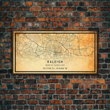 Raleigh North Carolina map print poster or framed canvas, Raleigh map print poster canvas, Raleigh city map Canvas print, Vintage Travel Art