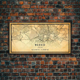 Madrid Spain map print poster or framed canvas, Madrid map print poster canvas, Madrid city map print poster canvas, Vintage Travel Art