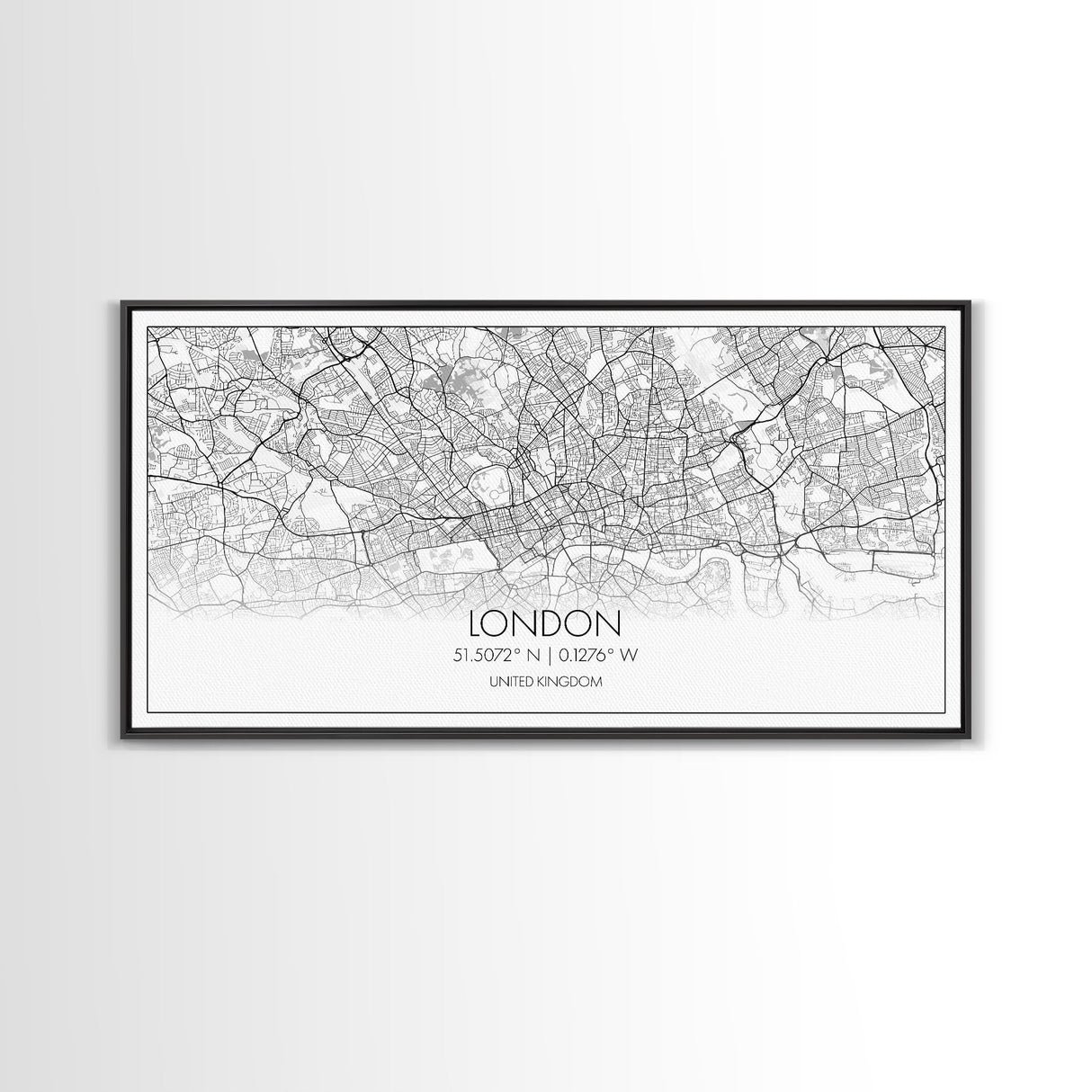 London City Map, England Map, Map Art, Modern Art, Wall Art, Canvas Art, Dorm Room Décor, Beach House Art, Travel Lover Gift, Home Décor