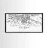 New Orleans City Map, Louisiana Map, Map Art, Minimalist Wall Art, Wall Art, Canvas Art, Housewarming Gift, Trendy Wall Art, Panoramic Art