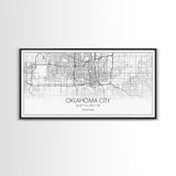 Oklahoma City Map, Oklahoma Art, Map Print, Minimalist Wall Art, Wall Art, Canvas Art, Panoramic Art, Farmhouse Décor, Real Estate Gift